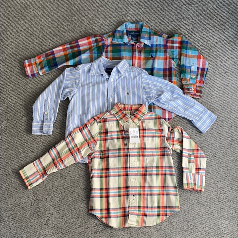 Lot of 3 button down luxury boys shirts sz 3T